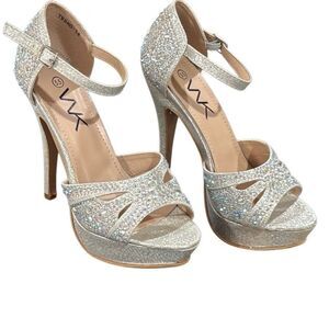 NWOT MK ankle strap heels embellished with   rhinestones